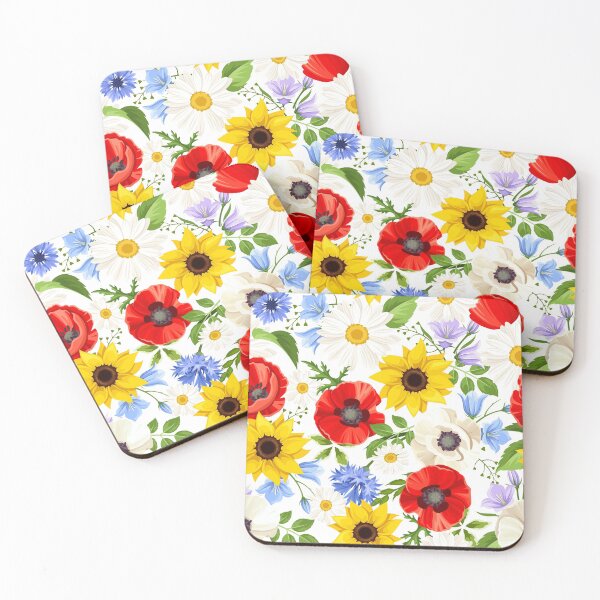 Item preview, Floral pattern with bright colorful wild flowers. designed and sold by Naddya.