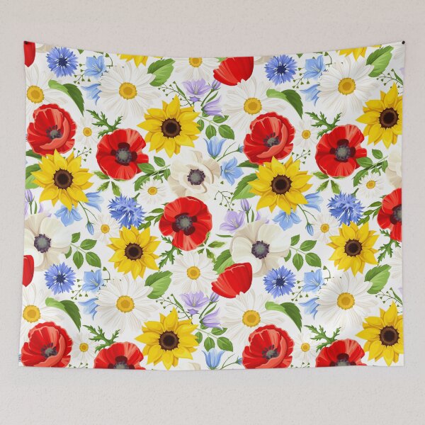 Item preview, Floral pattern with bright colorful wild flowers. designed and sold by Naddya.
