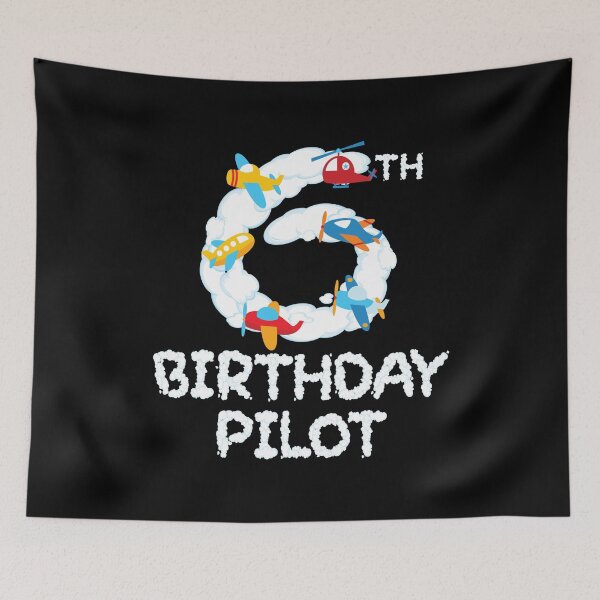 Item preview, 6th Birthday Pilot 6 Years Old Aviator Kid B-day Party product designed and sold by Grabitees.