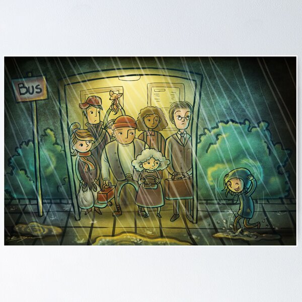 Waiting at the bus stop Poster