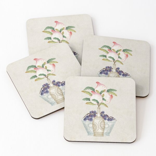 Item preview, Fruits: Peaches and grapes type-A (Minhwa-Korean traditional/folk art) designed and sold by minsillust.