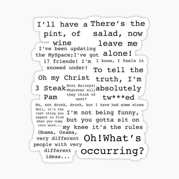 Gavin and Stacey quotes Sticker