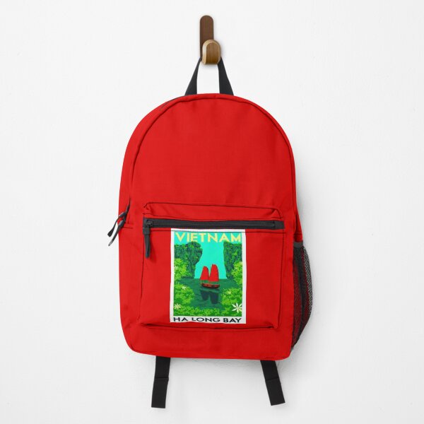 "VIETNAM" Vintage Ha Long Bay Travel Print Backpack