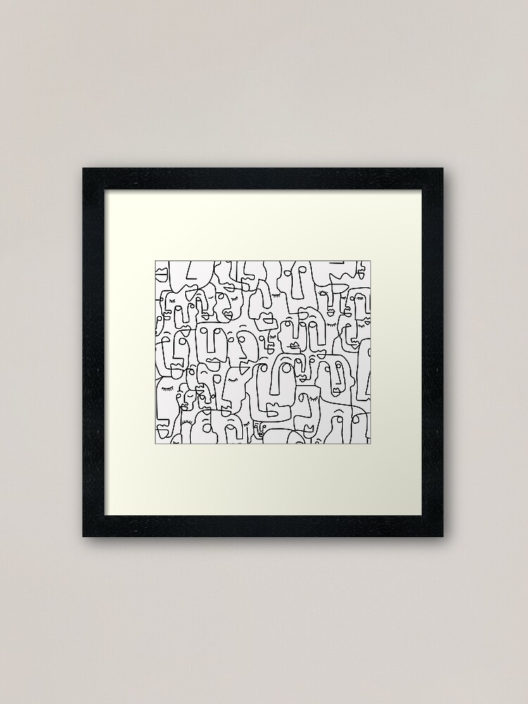 Face Line Drawing - abstract faces - Art Print one line artwork