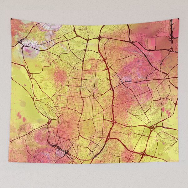 Item preview, Madrid Spain Street Yellow Pink designed and sold by IvonDesign.