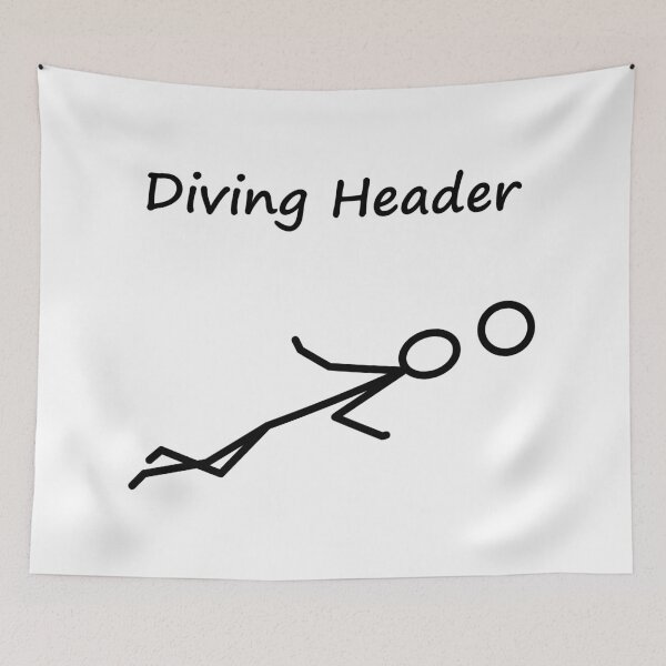 Item preview, Football stickman diving header designed and sold by Bammodesigns.