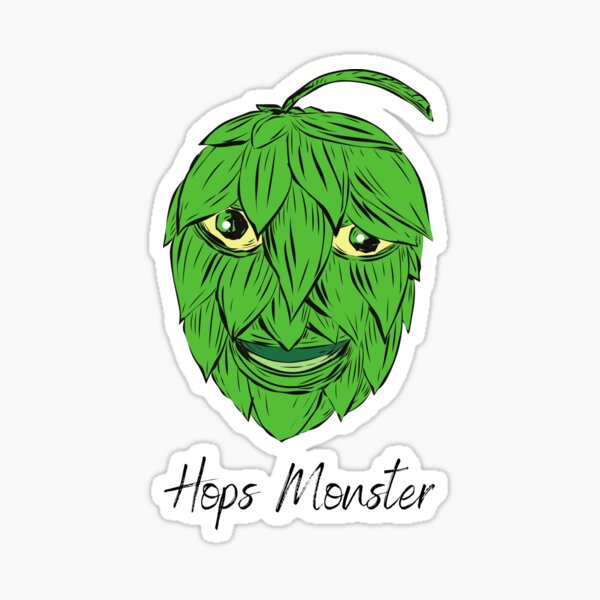 Hops Monster - Hombrewing hops t-shirt Sticker