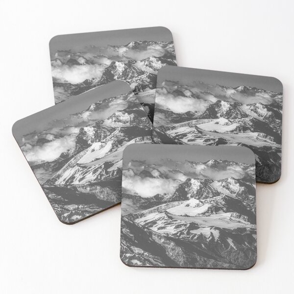 Item preview, Black and White Andes Mountains Aerial View, Chile designed and sold by DFLC Prints.