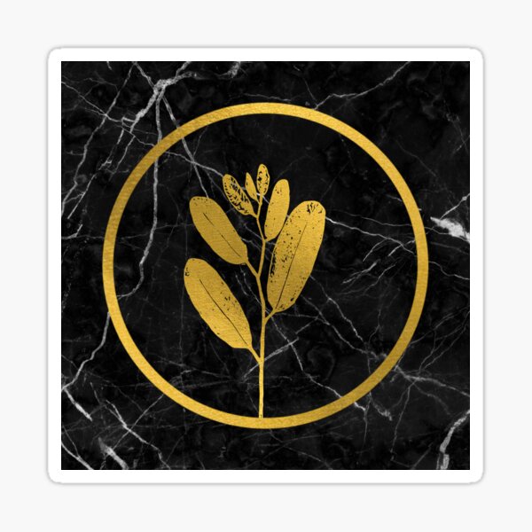 Item preview, Black marble with golden flower designed and sold by Dutch-Design.