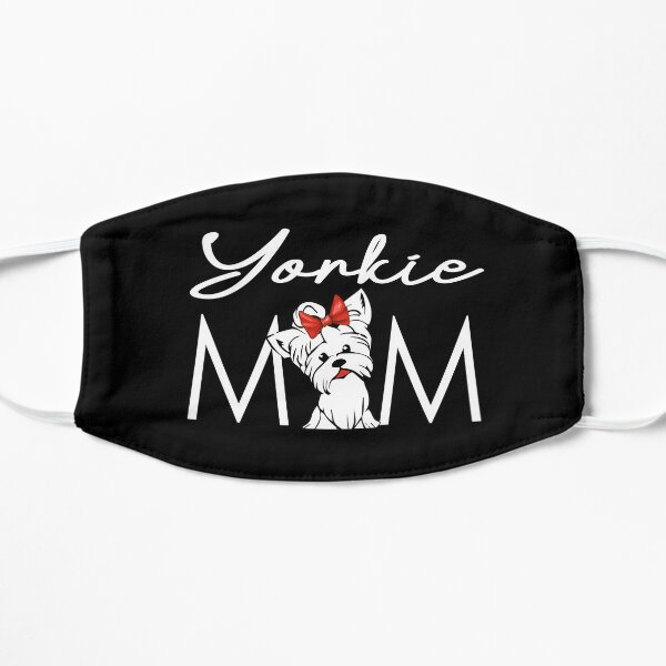 Yorkie Mom, Yorkshire Terrier, Yorkie Gifts, Mother Tees, Cute Illustration, Teacup Yorky, Red Color, Pretty Bow Tie Mask