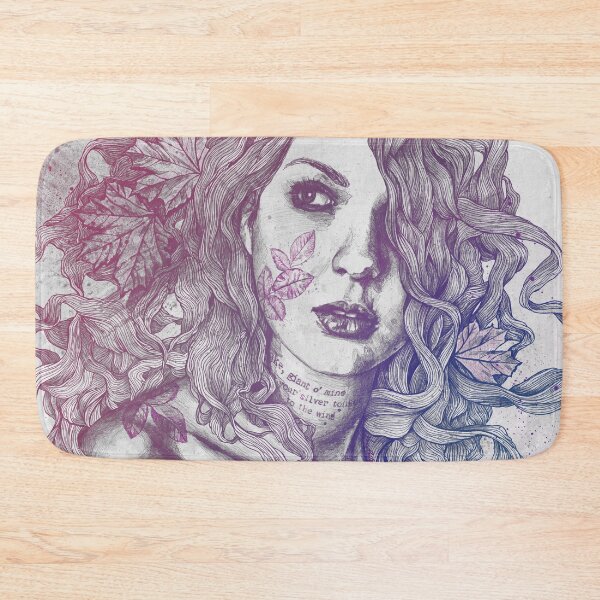 Item preview, Wake: Red & Blue | maple leaves tattoo woman portrait designed and sold by Marco Paludet.
