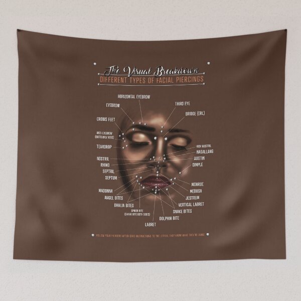 Item preview, Facial Piercing Infographic Chart designed and sold by Jarrod Vandenberg.