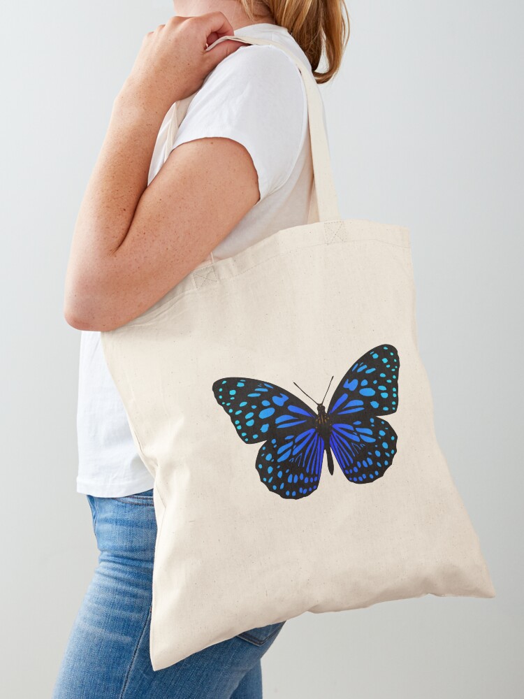 Outlets Monarch Butterfly Blue Jean Bag