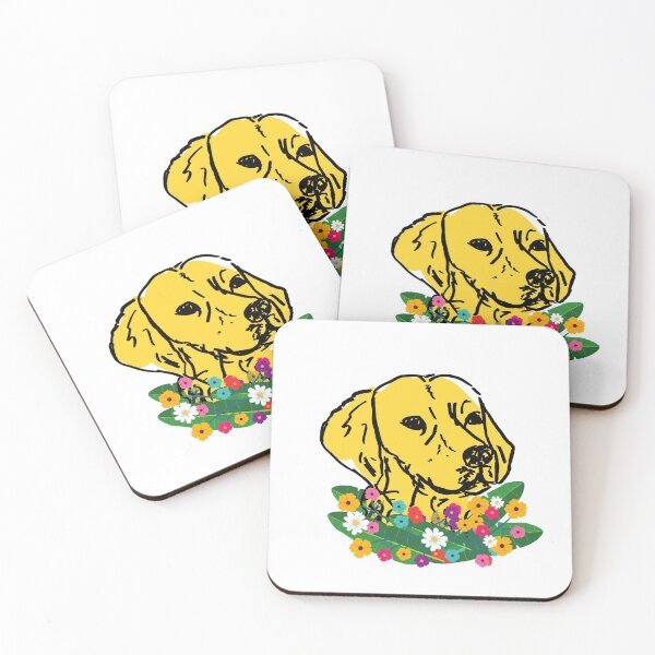 Item preview, Golden retriever with flowers designed and sold by NinaBetterNot.