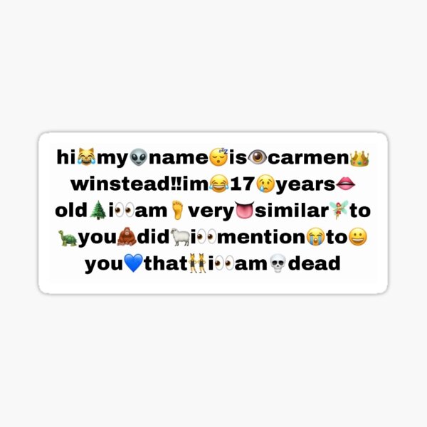 Hi my name is carmen winstead