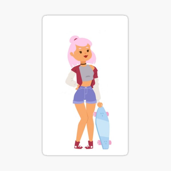 "Skater Girl" Sticker by MerleR Redbubble