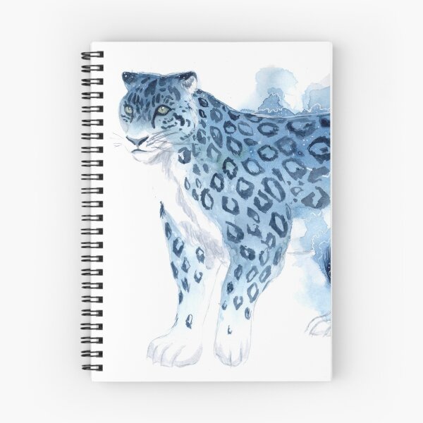 Artikelvorschau, Aquarell-Schneeleopard entworfen und verkauft von Threeleaves.
