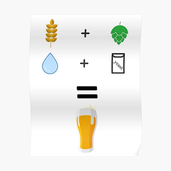 Beer brewing ingredients Poster