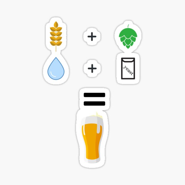 Beer brewing ingredients Sticker
