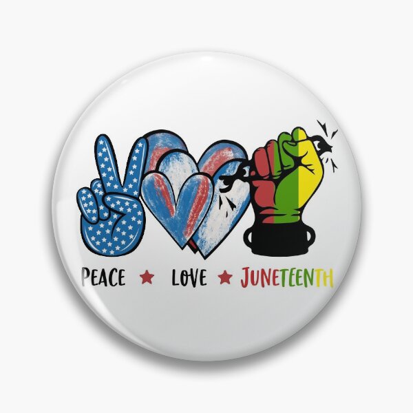 Artikelvorschau, Peace Love Juneteenth Hand Hearts Freedom USA-Flagge African American Black History Month entworfen und verkauft von Dolphin Graphic.