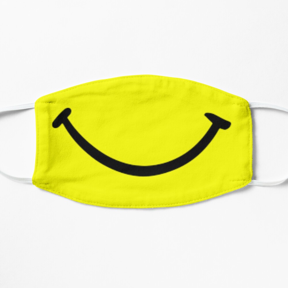 Download Yellow Smiley Face Mask Yellow Funny Smile Face Mask Gift For Friends Family Adults Or Youth Size Mask By Ynsbt17 Redbubble PSD Mockup Templates