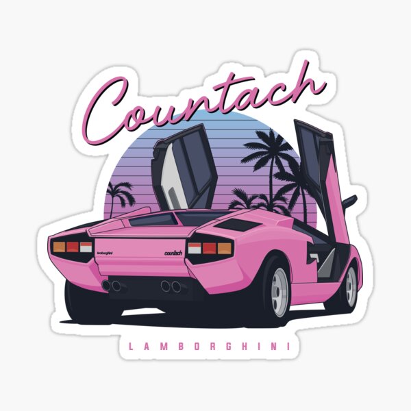 Leyenda de los 80 - Countach (base ligera) Pegatina