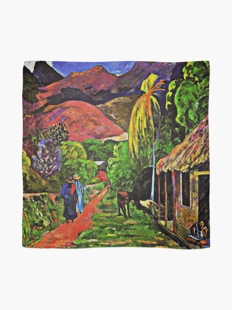 Alternate view of Gauguin - Road in Tahiti, famous painting Scarf