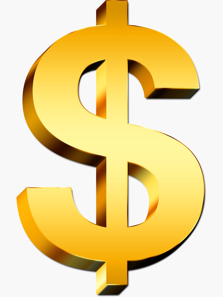 "Golden Dollar Sign" Sticker for Sale by wellwater | Redbubble