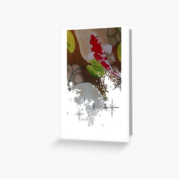 Koi Fish Pond Greeting Card