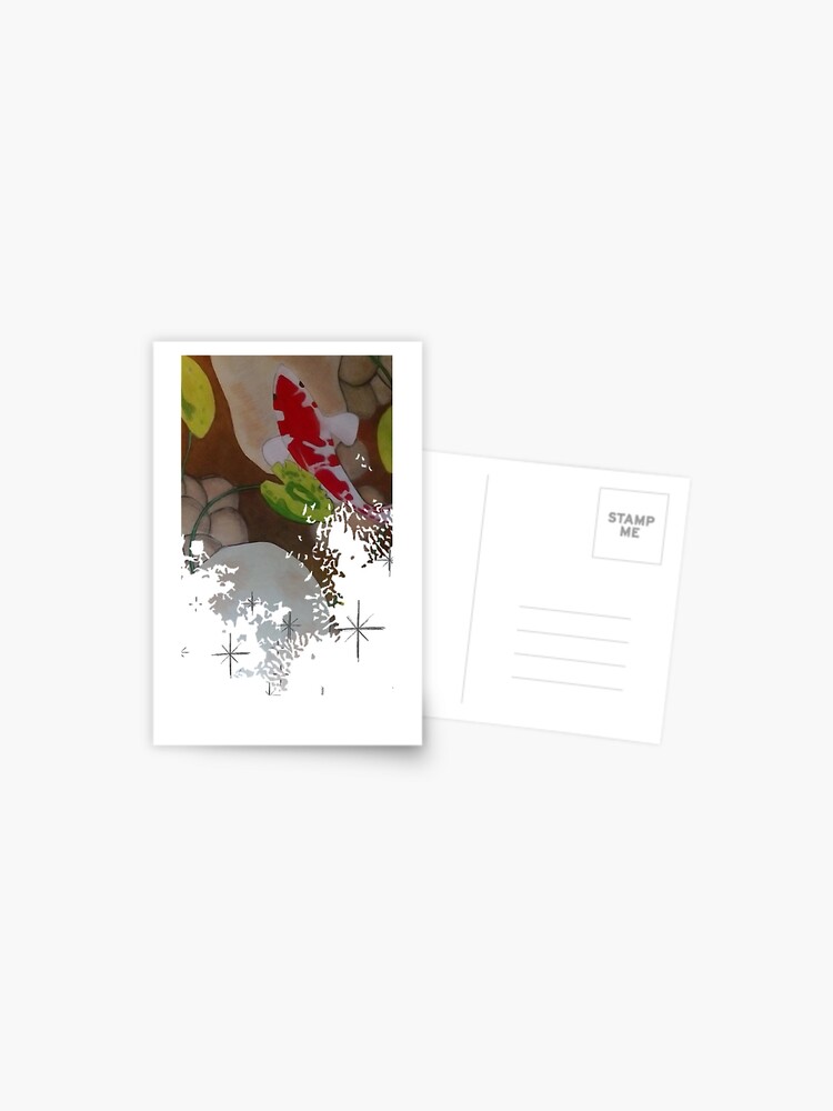 Thumbnail 1 of 2, Postcard, Koi Fish Pond designed and sold by cruzinjewlz.
