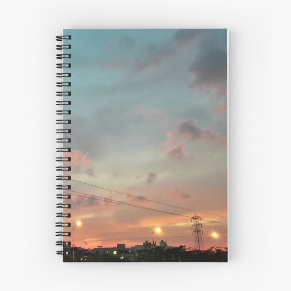Item preview, Street lights pink sunset sky designed and sold by PrakritiPrints.