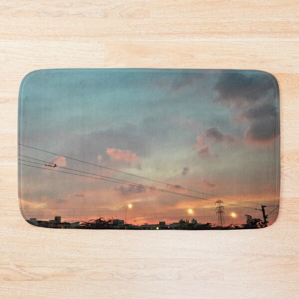 Item preview, Street lights pink sunset sky designed and sold by PrakritiPrints.