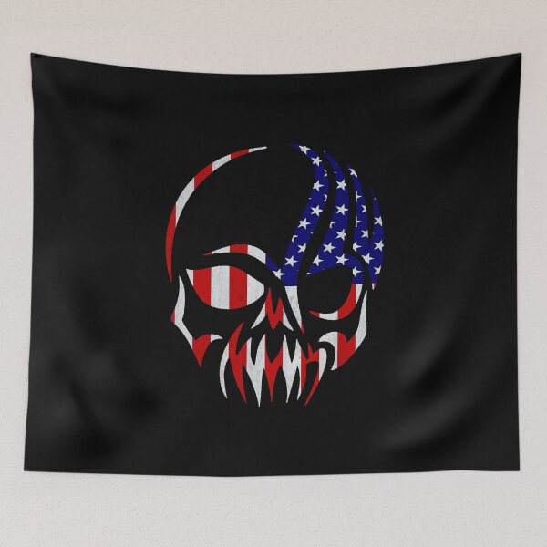 Artikelvorschau, Stars and Stripes American Flag Skull Shirt entworfen und verkauft von bitcam18.