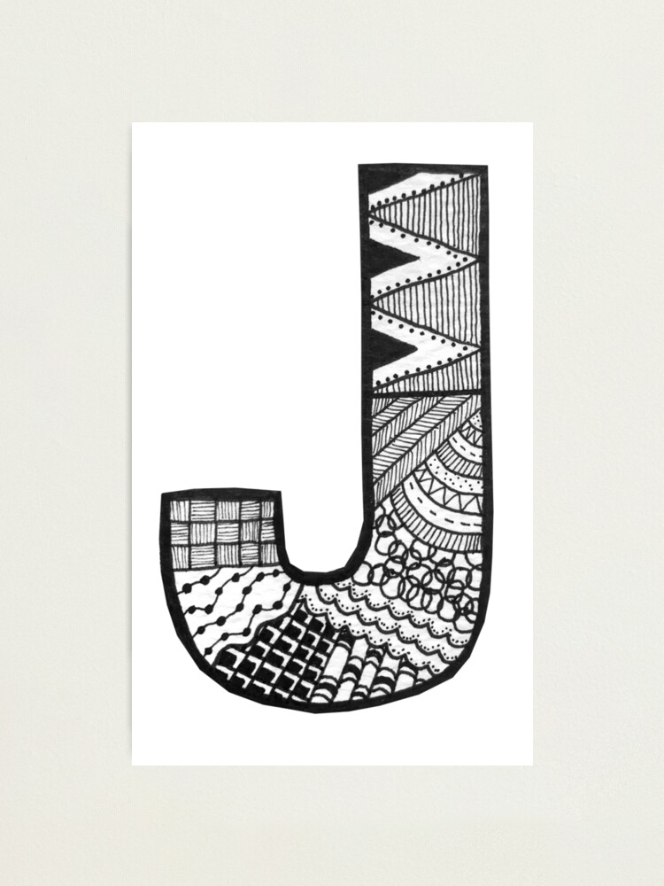 Zentangle Letter J