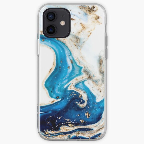 Blue and white marble iPhone Soft Case