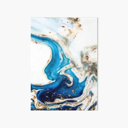 Blue and white marble Art Board Print