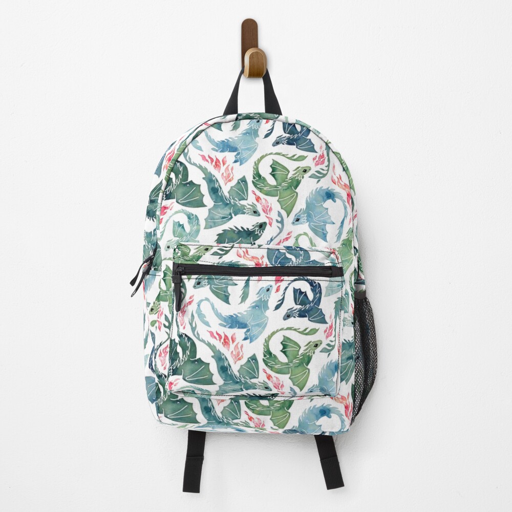 Dragon fire blue & green Backpack