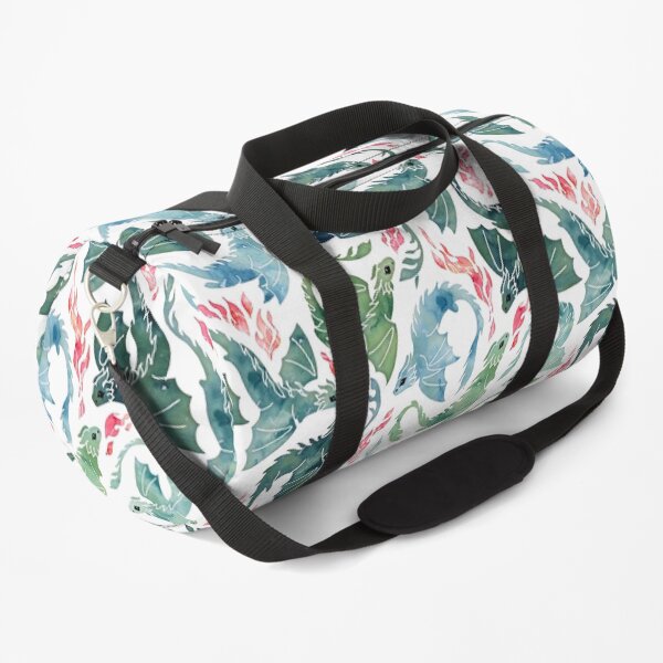 Dragon fire blue & green Duffle Bag
