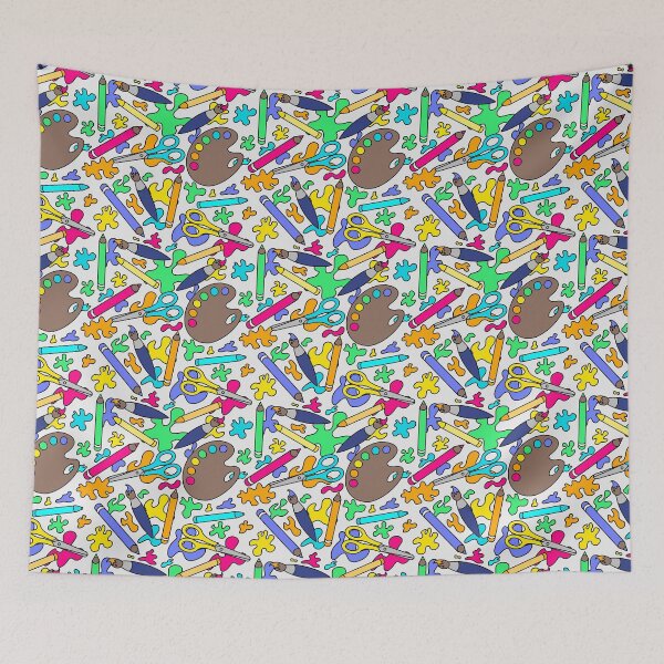 Item preview, Rainbow Art Supplies Pattern designed and sold by rainbow-smash.