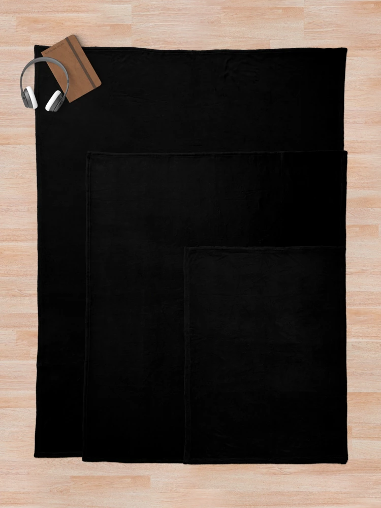 Thumbnail 5 of 6, Throw Blanket, Simple black designed and sold by Basic310.