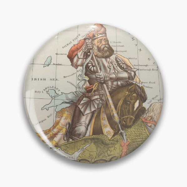 Item preview, Old England & St George Cartoon Map (1888) Vintage Political Cartoon Atlas designed and sold by BravuraMedia.