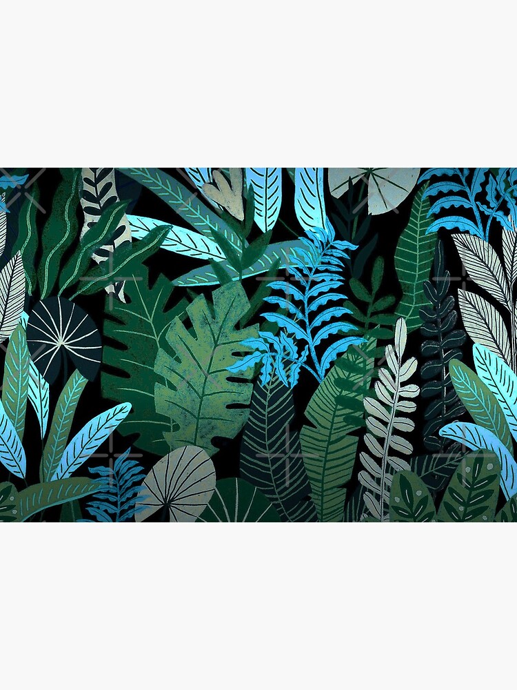 Blue Tropical Jungle at Night by UtArt