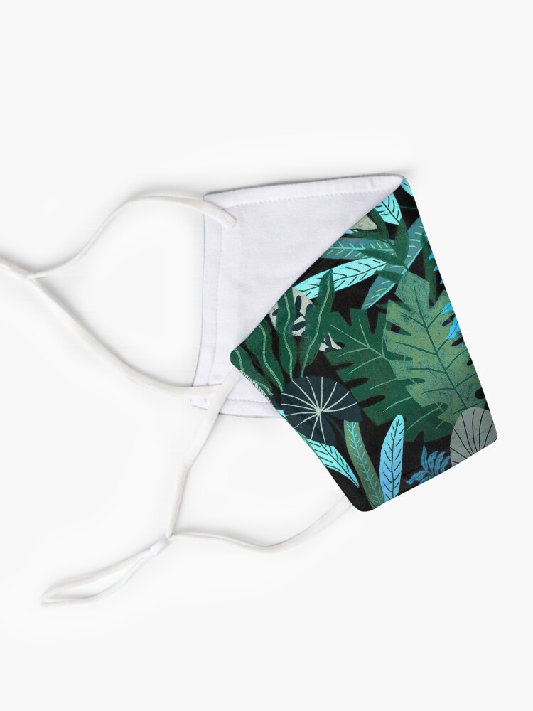Alternate view of Blue Tropical Jungle at Night Mask