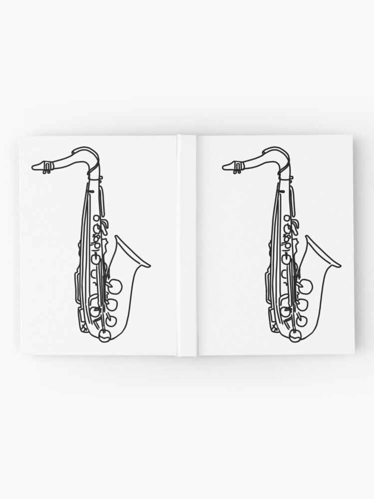 Carnet cartonn for Sale avec l uvre Dessin au trait saxophone