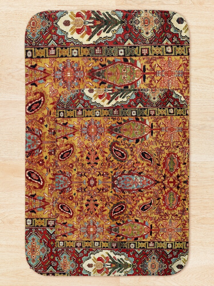 "Sehna Kurdish Northwest Persian Rug Print" Bath Mat for Sale by
