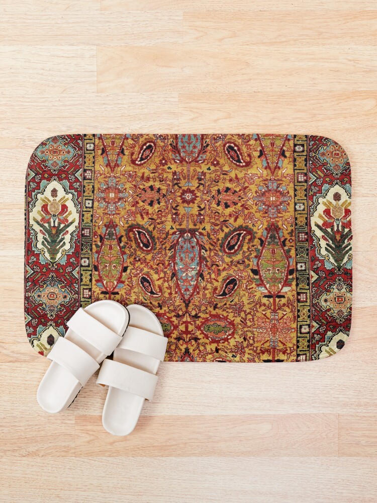 "Sehna Kurdish Northwest Persian Rug Print" Bath Mat for Sale by