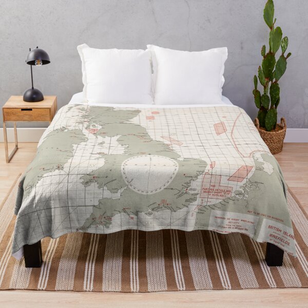 Item preview, Vintage English Channel Naval Minefields Map (1918) designed and sold by BravuraMedia.