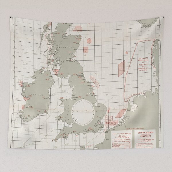 Item preview, Vintage English Channel Naval Minefields Map (1918) designed and sold by BravuraMedia.