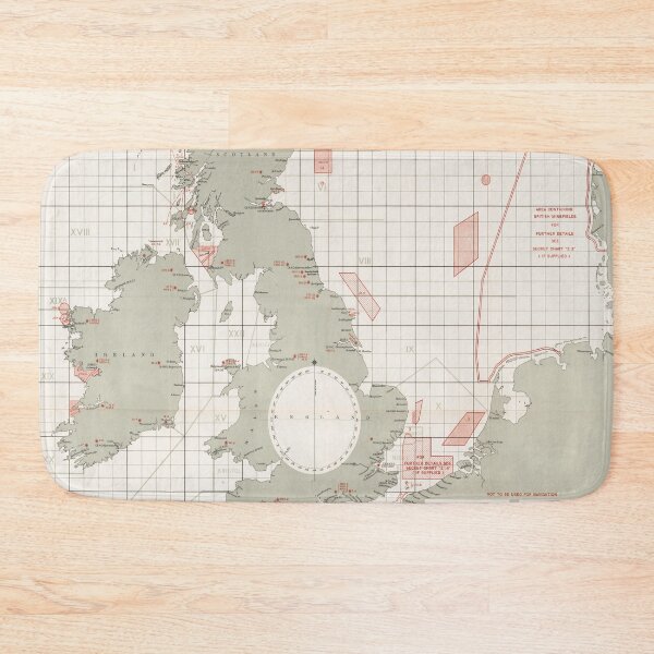 Item preview, Vintage English Channel Naval Minefields Map (1918) designed and sold by BravuraMedia.