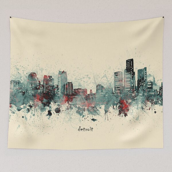 Item preview, detroit skyline designed and sold by BekimART2.